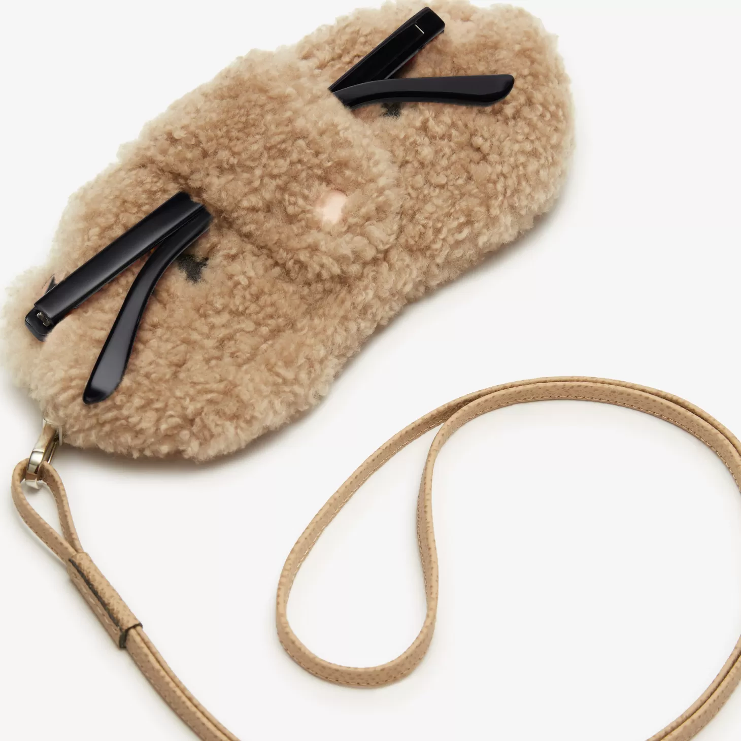 Shearling Bear Glasses Case with Lanyard | Valextra New